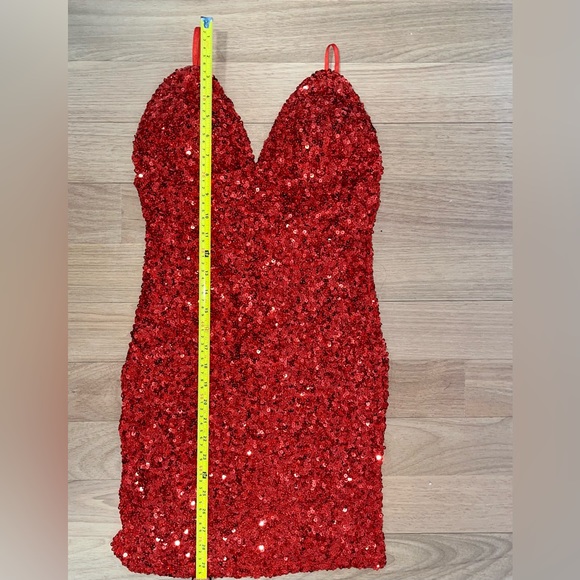 Fashion Nova Red Sequins Dress - Picture 5 of 5